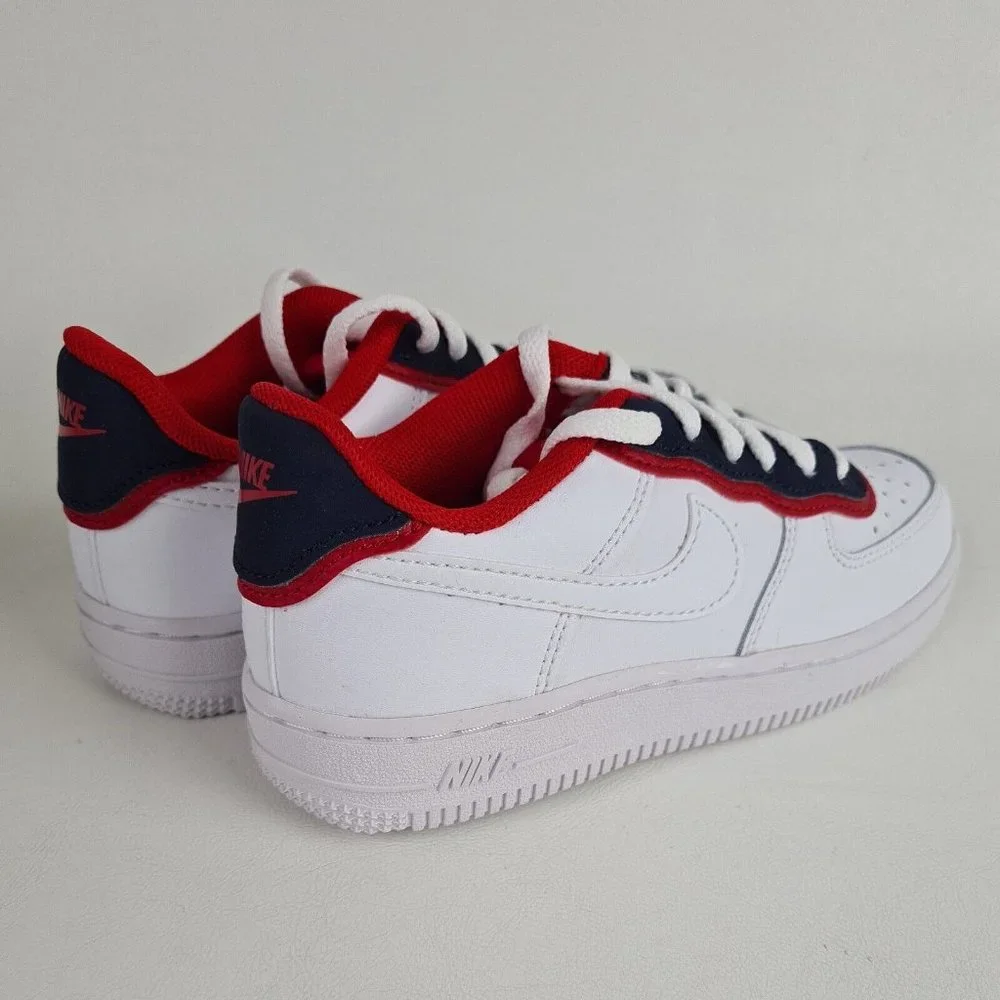 NIKE AIR FORCE 1 LV8 1 DBL White Sneakers Boys Shoes - Picture 5 of 11
